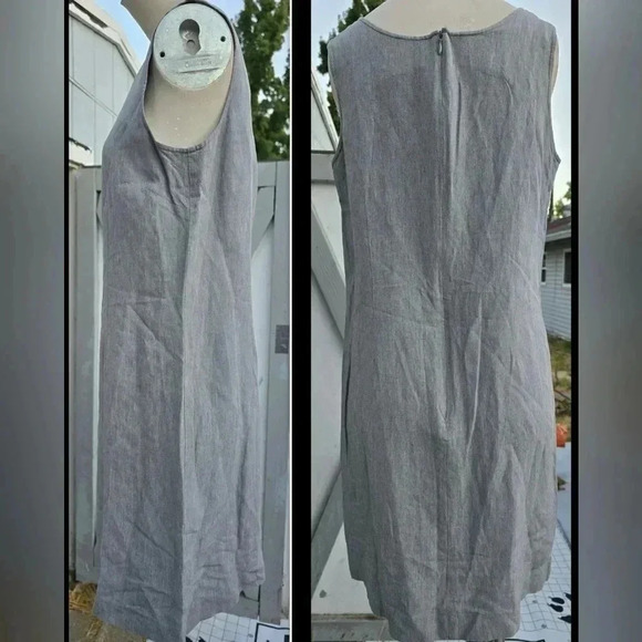 Sigrid Olsen for J. Jill Vintage Lagenlook Linen Blend Tank Shift Dress 8 or M - Picture 3 of 6